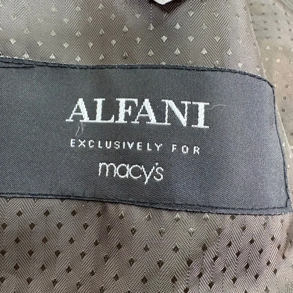Alfani 44L Blazer Grey Glen‎ Plaid Wool Linen Blend Sport Coat 2 Button Jacket